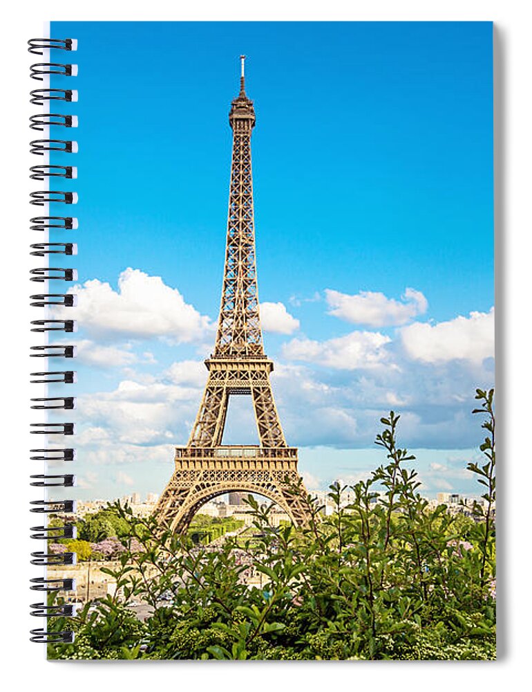 Eiffel Tower Spiral Notebook featuring the photograph Cloud 9 - Eiffel Tower - Paris, France by Melanie Alexandra Price