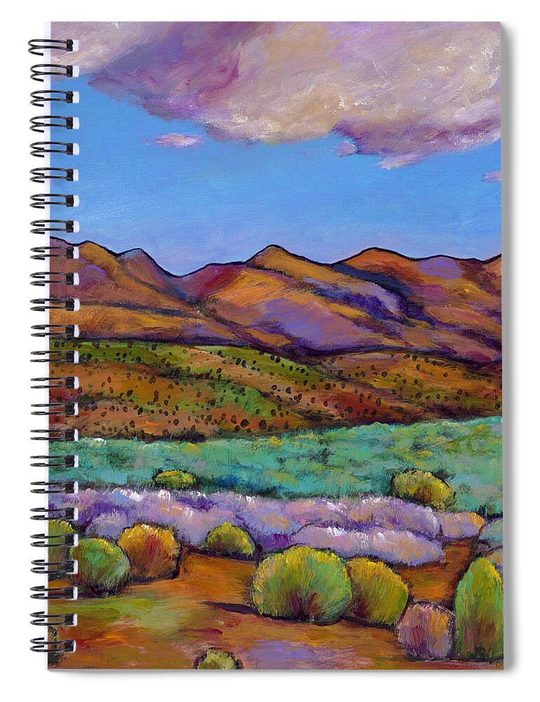 Southwest Landscape Spiral Notebook featuring the painting Cloud Cover by Johnathan Harris
