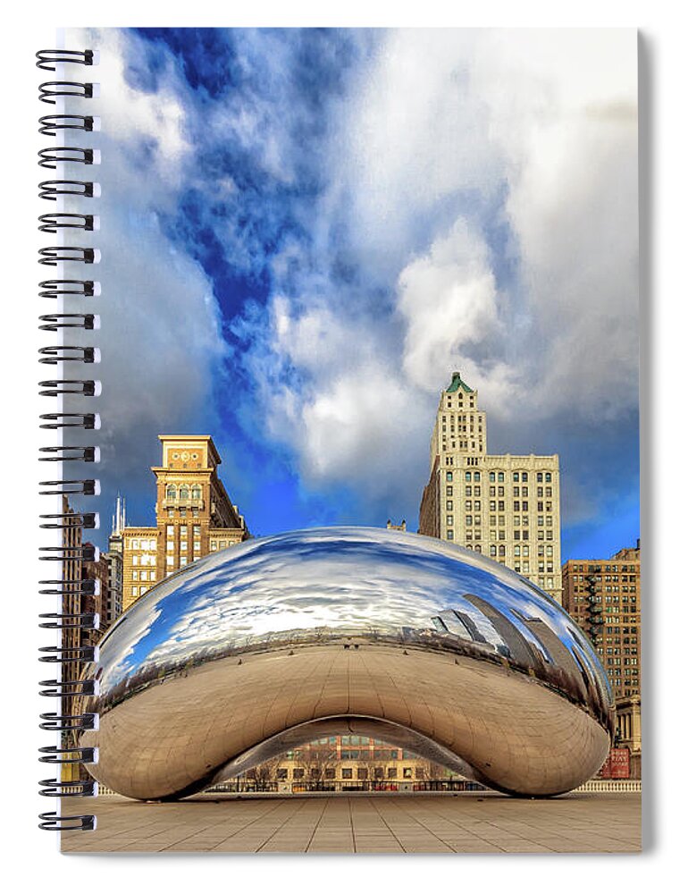 Bean Spiral Notebook featuring the photograph Cloud Gate @ Millenium Park Chicago by Peter Ciro