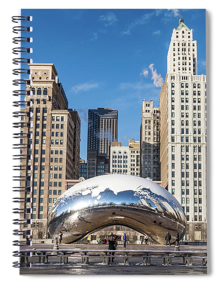 Usa Spiral Notebook featuring the photograph Cloud Gate to Chicago by Framing Places