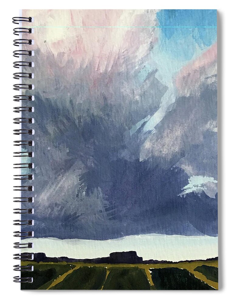 Storm Clouds Spiral Notebook featuring the painting Cloud Sky by Nancy Merkle