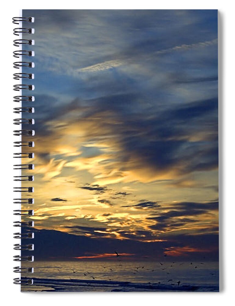 Clouded Sunrise Spiral Notebook featuring the photograph Clouded Sunrise by Newwwman