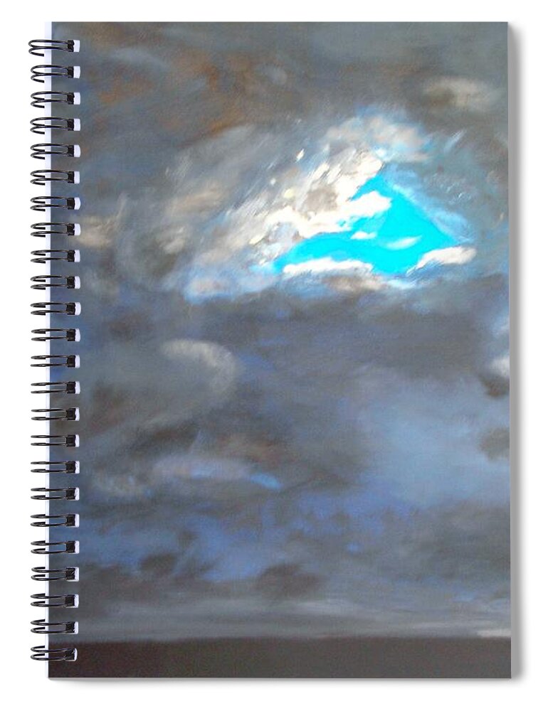 Cloud Spiral Notebook featuring the painting Cloudhole by Pilbri Britta Neumaerker