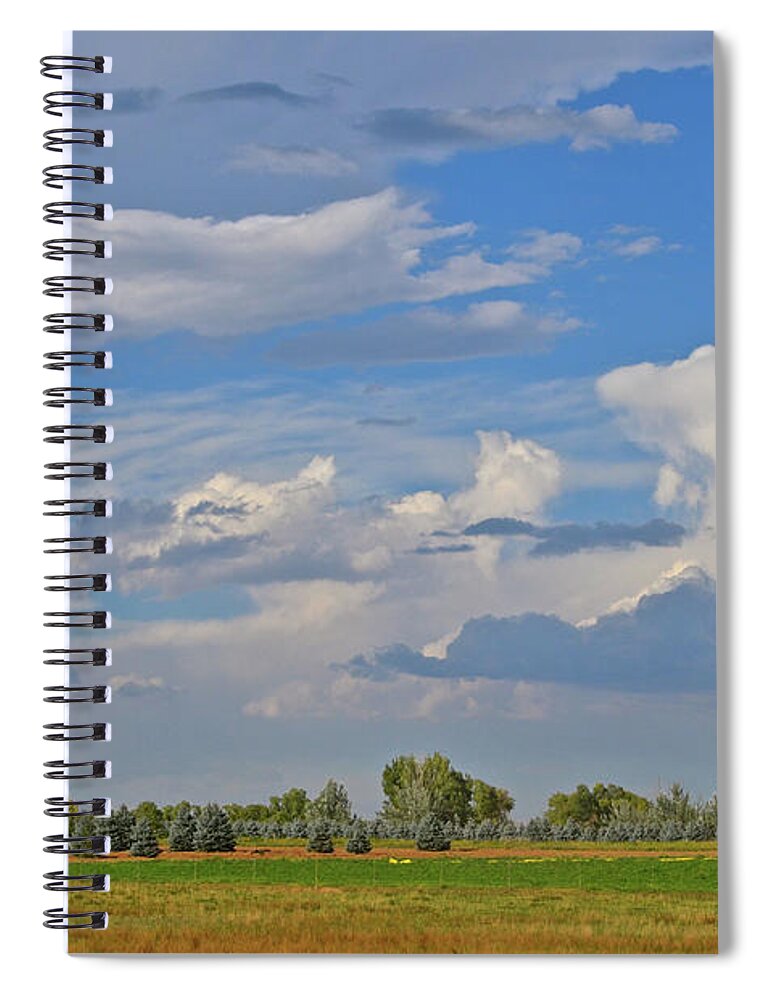 Northern Colorado Spiral Notebook featuring the photograph Clouds Aboive the Tree Farm by Cindy Schneider