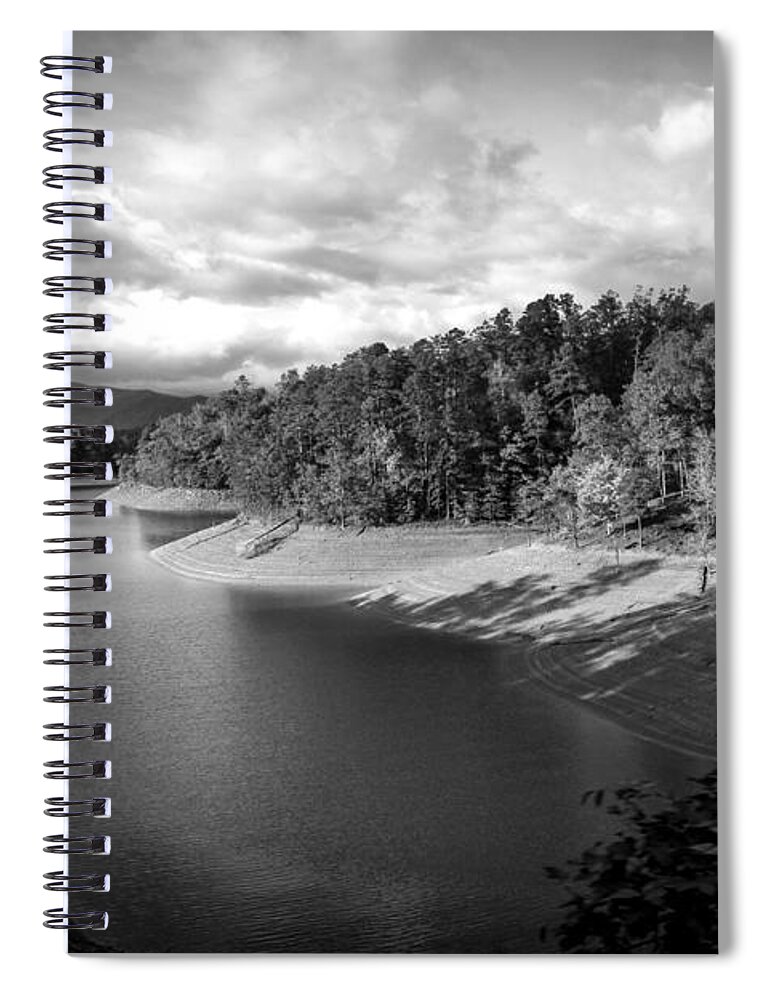 Kelly Hazel Spiral Notebook featuring the photograph Clouds Above the Nantahala River in NC by Kelly Hazel
