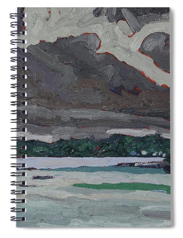 1938 Spiral Notebook featuring the painting Clouds and Drizzle by Phil Chadwick