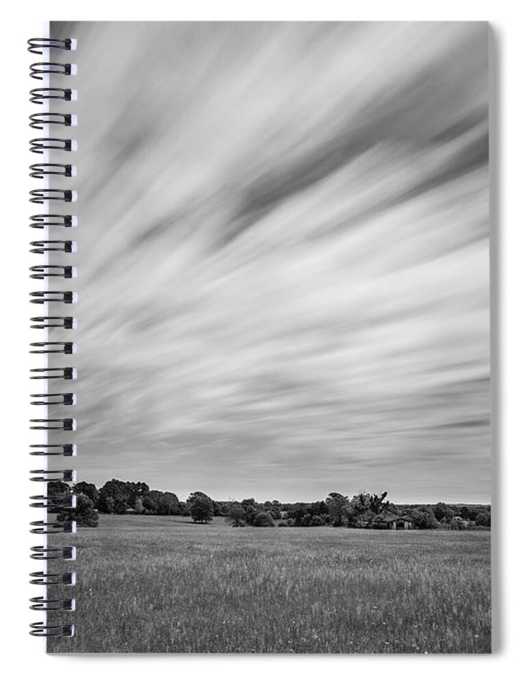 Clouds Spiral Notebook featuring the photograph Clouds Moving Over East Texas Field by Todd Aaron