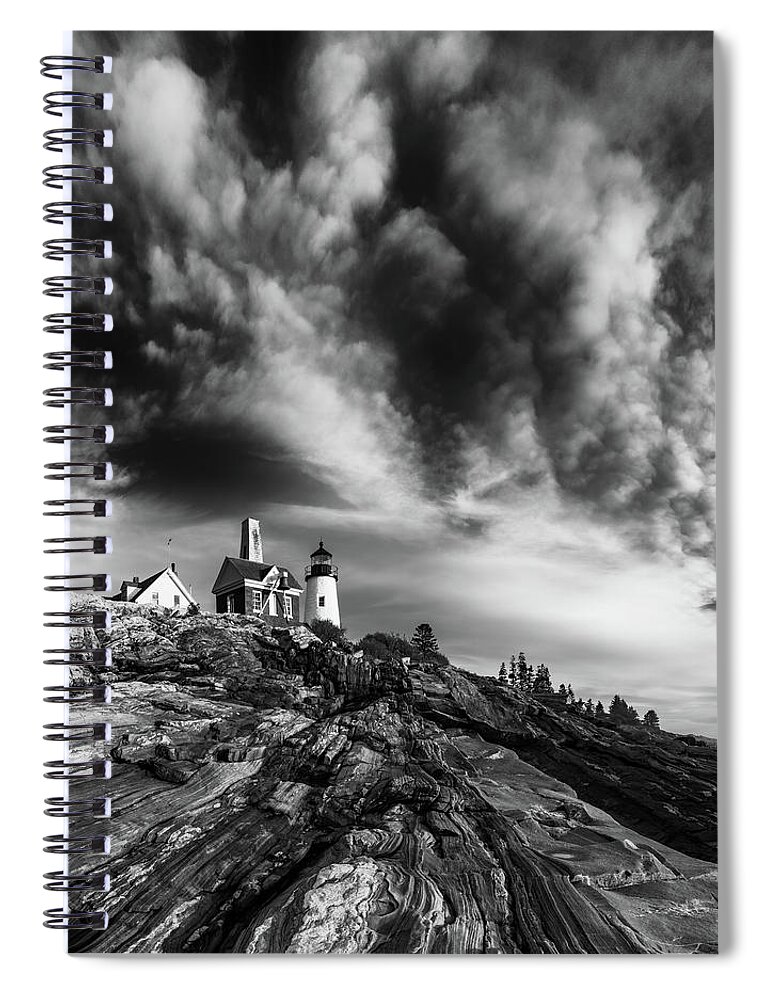 Lighthouse Spiral Notebook featuring the photograph Clouds Over Pemaquid Lighthouse by Darren White