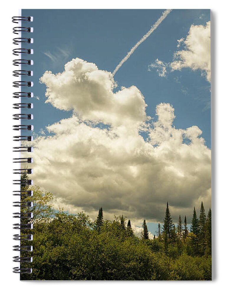 Adirondacks Spiral Notebook featuring the photograph Clouds Over The Evergreens by Jean Macaluso