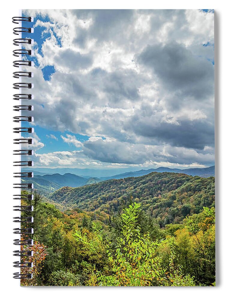 Clouds Spiral Notebook featuring the photograph Clouds Over the Smokies by Peggy Blackwell