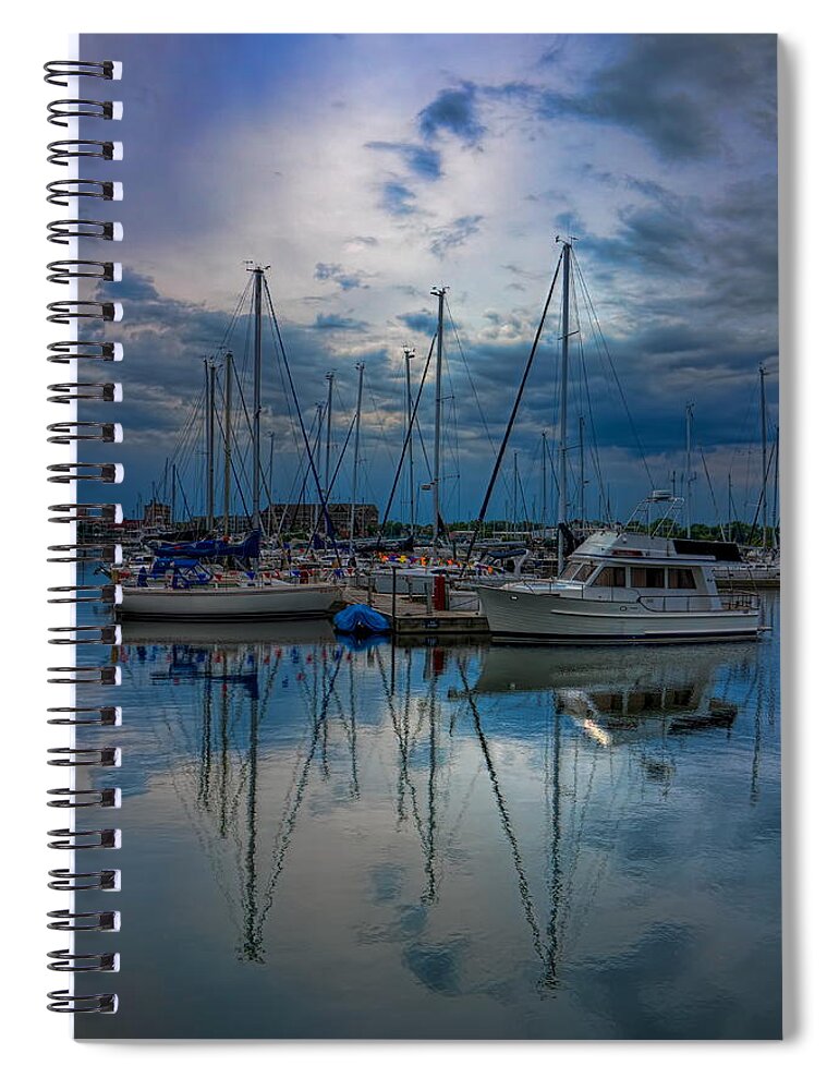 Weather Spiral Notebook featuring the photograph Cloudy Afternoon at Reefpoint Marina by Dale Kauzlaric