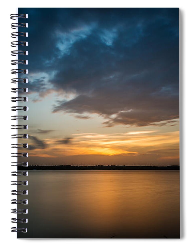 Clouds Spiral Notebook featuring the photograph Cloudy Lake Sunset by Todd Aaron