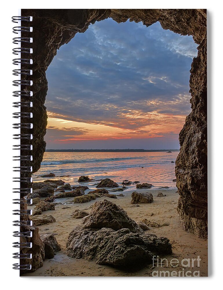 Cloudy Spiral Notebook featuring the photograph Cloudy Sunset at Low Tide by Eddie Yerkish