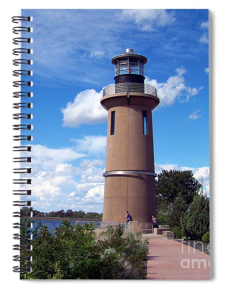 Lighthouse Spiral Notebook featuring the photograph Clover Island Lighthouse by Charles Robinson