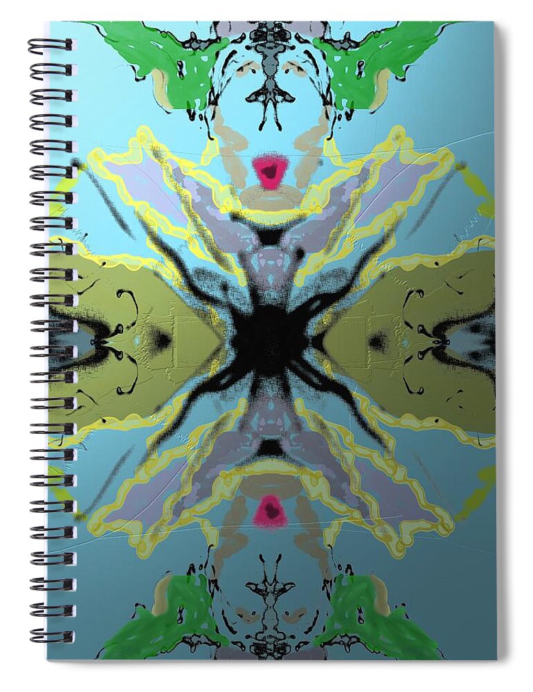 Victor Shelley Spiral Notebook featuring the digital art Clown Bug Menace by Victor Shelley