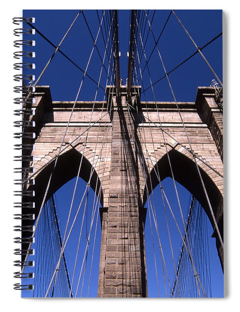 Landscape Brooklyn Bridge New York City Spiral Notebook featuring the photograph Cnrg0409 by Henry Butz