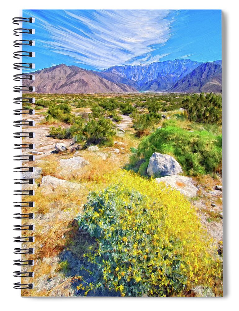 Coachella Spring Spiral Notebook featuring the painting Coachella Spring by Dominic Piperata
