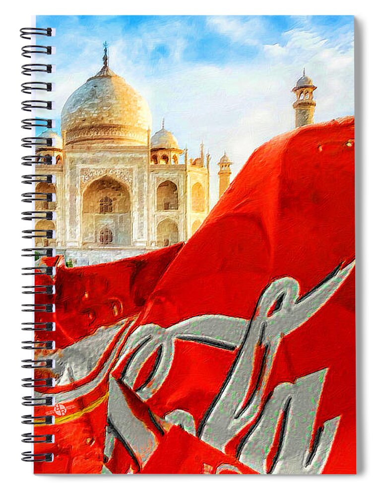 Coca-cola Spiral Notebook featuring the painting Coca-Cola Can Trash Oh Yeah - And The Taj Mahal by Tony Rubino