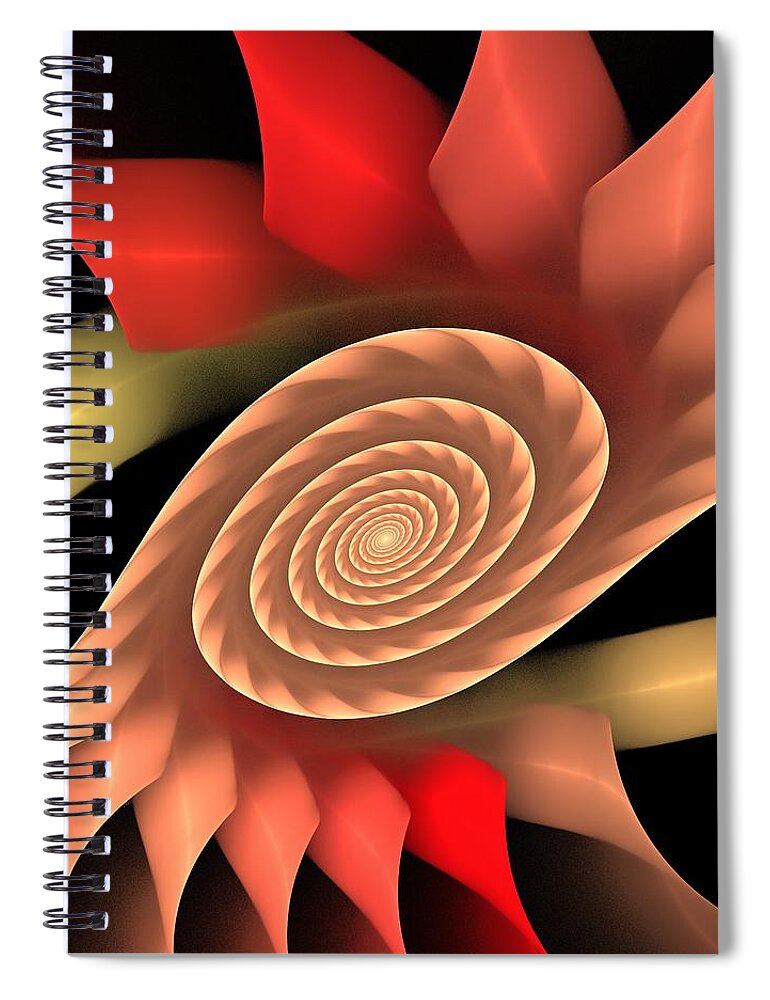 Rooster Spiral Notebook featuring the digital art Cock-a-doodle-do by Anastasiya Malakhova