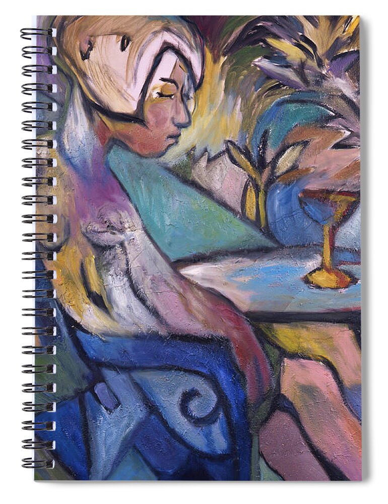 Cocktail Spiral Notebook featuring the painting Cocktail by Mykul Anjelo