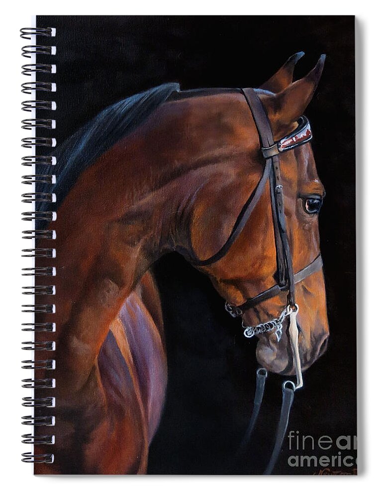 American Saddlebred Spiral Notebook featuring the painting Coco Bay by Jeanne Newton Schoborg