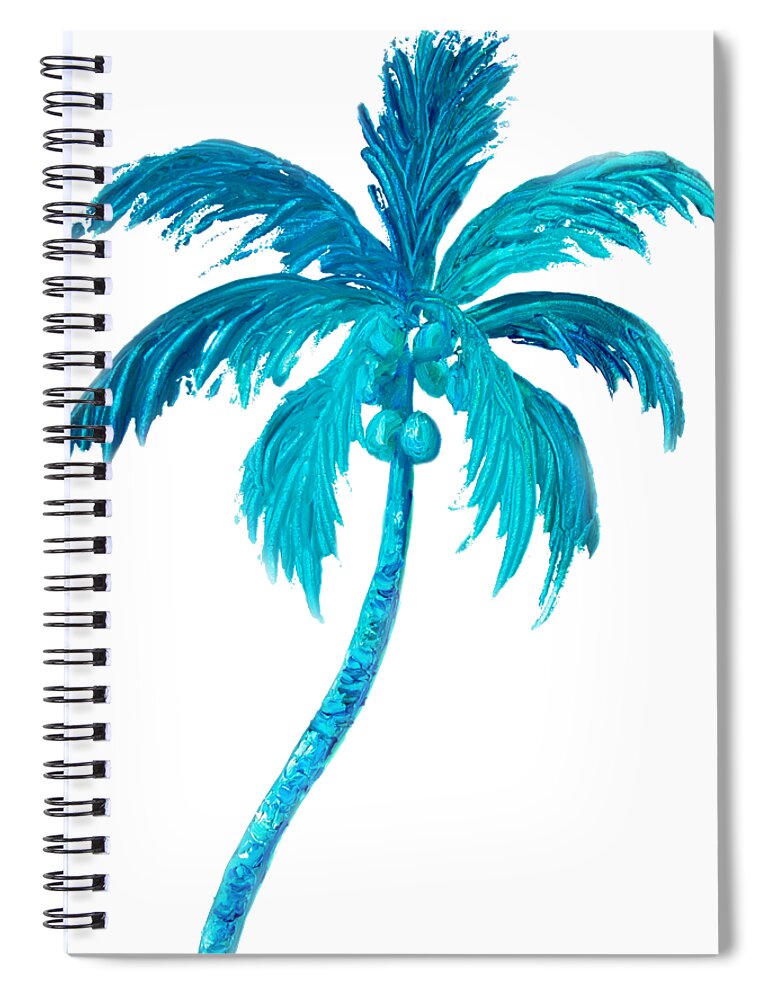 Coconut Palm Spiral Notebook featuring the painting Coconut Palm Tree by Jan Matson