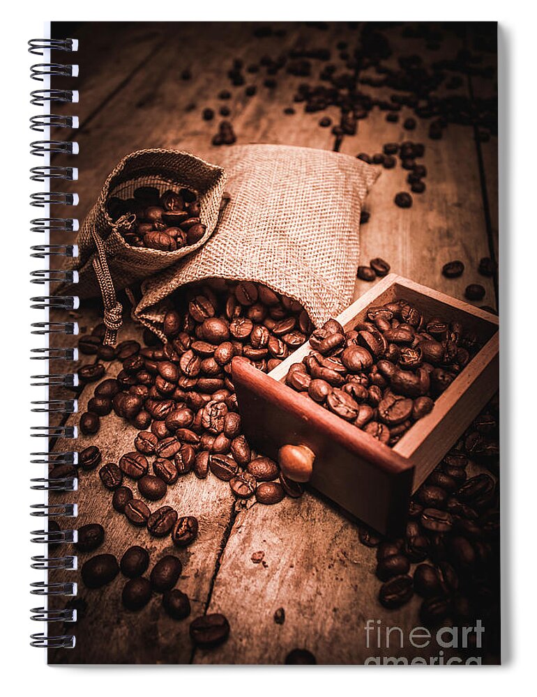 Art Spiral Notebook featuring the photograph Coffee bean art by Jorgo Photography