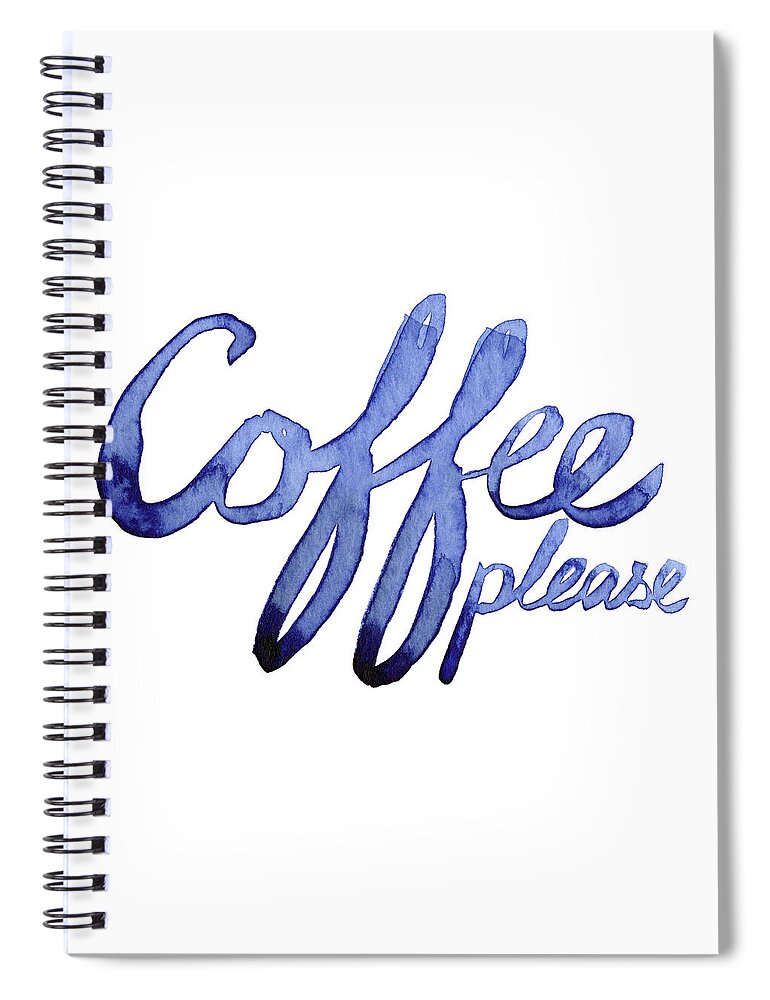 Coffee Spiral Notebook featuring the painting Coffee Please by Olga Shvartsur