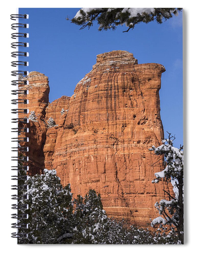 Sedona Spiral Notebook featuring the photograph Coffee Pot Rock by Laura Pratt