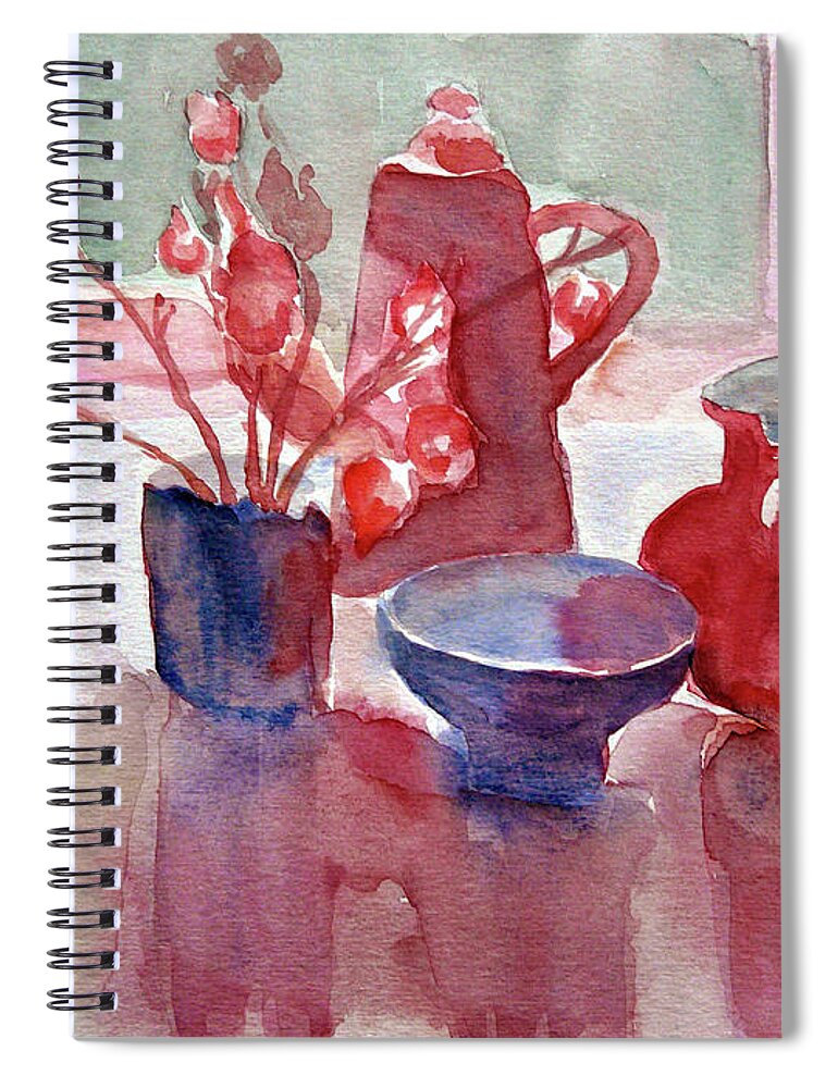 Coffee Time Spiral Notebook featuring the painting Coffee Time by Jasna Dragun
