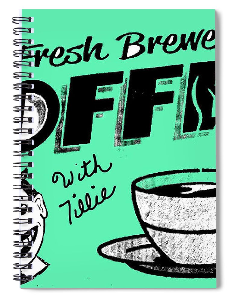 Tillie Spiral Notebook featuring the painting Coffee with Tillie by Patricia Arroyo