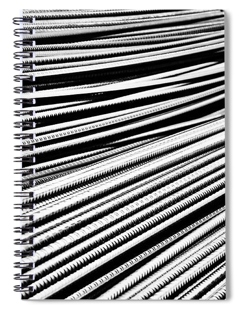 Black And White Spiral Notebook featuring the photograph Coils Of Steel by Sascha Richartz