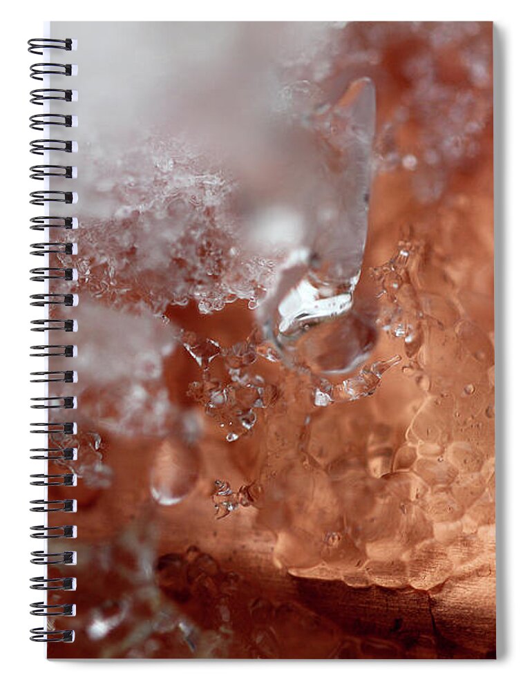Abstract Spiral Notebook featuring the photograph Cold Copper by Karen Adams