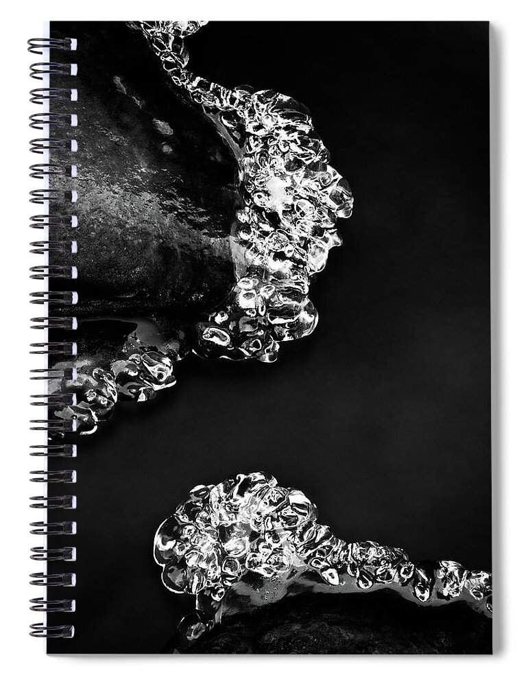 Ice Spiral Notebook featuring the photograph Cold White Diamonds by Darren White