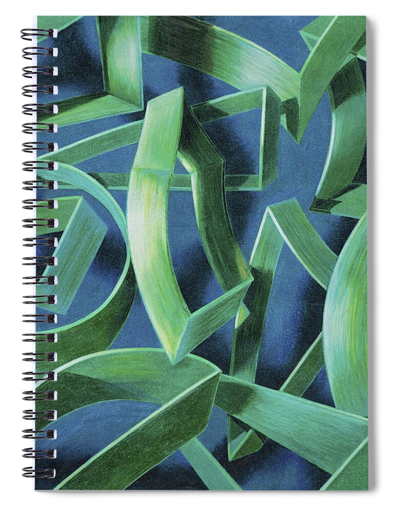 Fine Art Spiral Notebook featuring the drawing Coil Clipps by Scott Brennan
