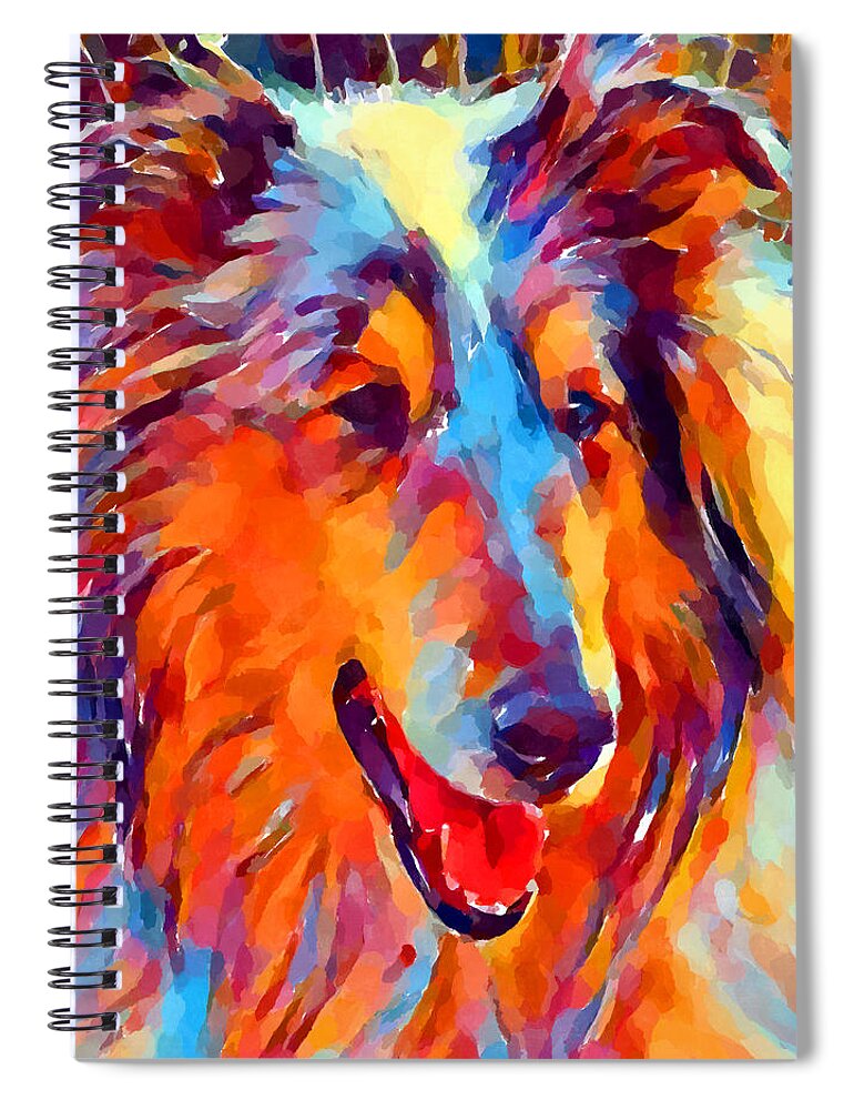 Collie Spiral Notebook featuring the painting Collie Watercolor by Chris Butler