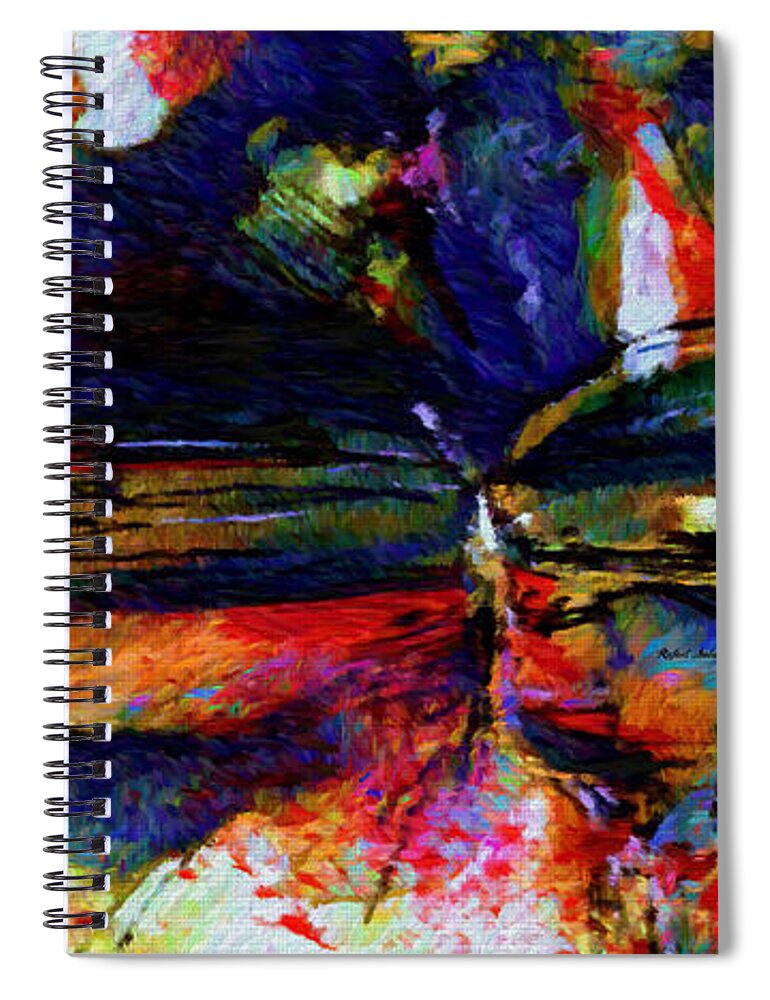 Rafael Salazar Spiral Notebook featuring the painting Collusion by Rafael Salazar