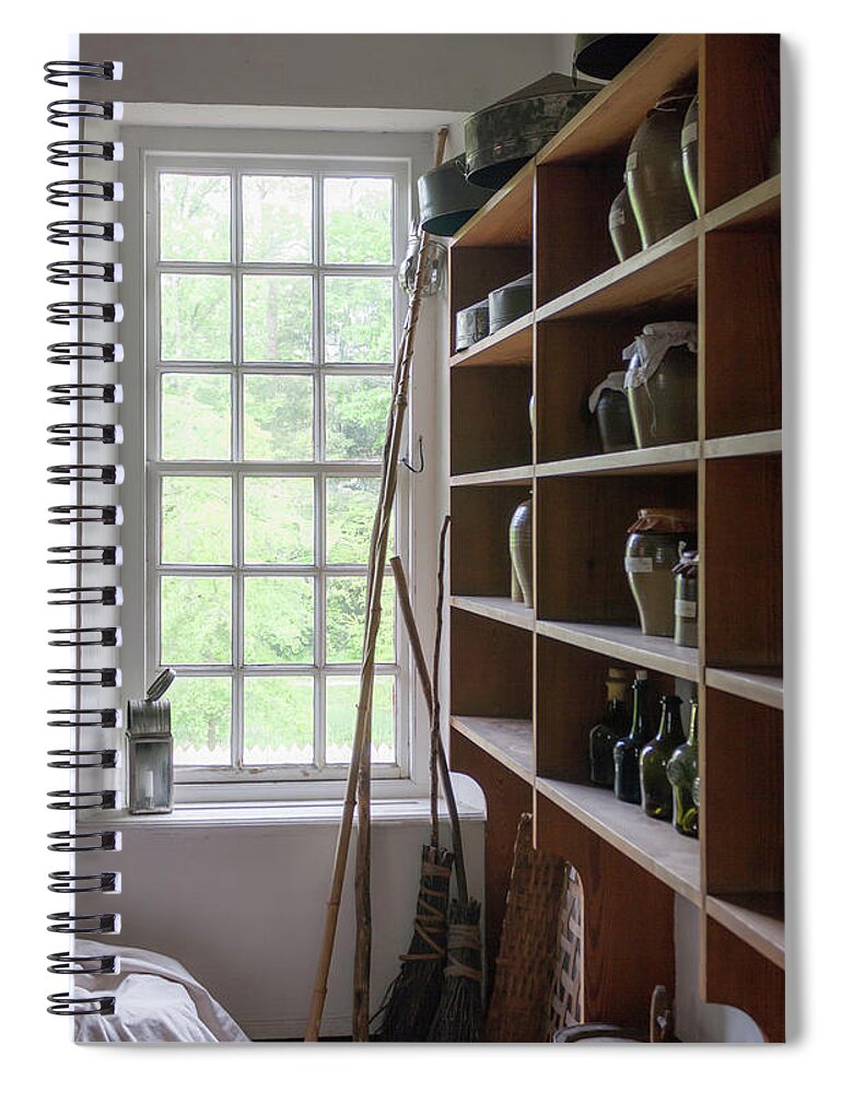 Colonial Williamsburg Spiral Notebook featuring the photograph Colonial Kitchen Pantry by Teresa Mucha