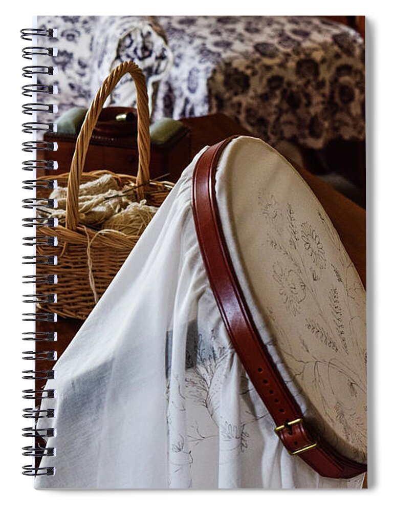 Needlework Spiral Notebook featuring the photograph Colonial Needlework by Nicole Lloyd