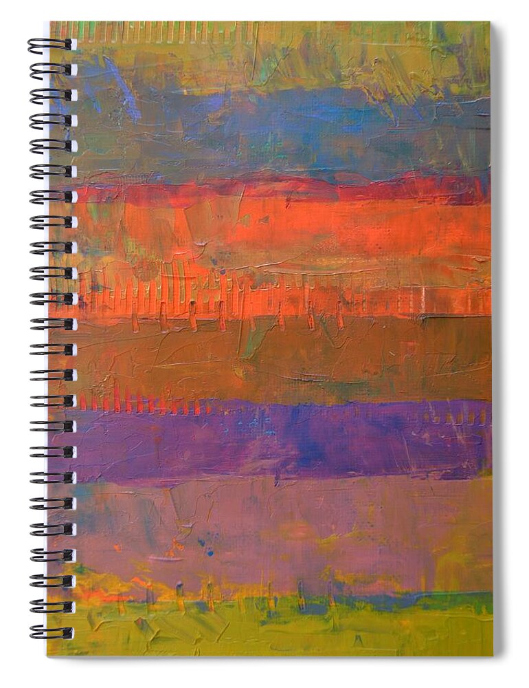 Abstract Spiral Notebook featuring the painting Color Collage Two by Michelle Calkins