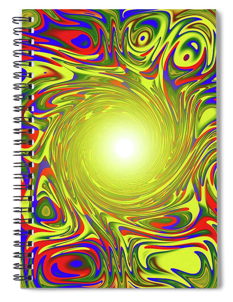 Abstract Spiral Notebook featuring the digital art Color Funnel by Stephen Younts
