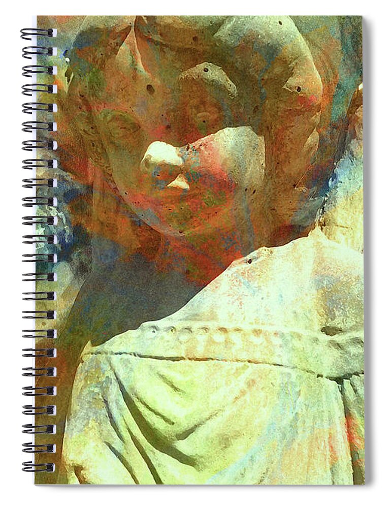Guardian Angel Spiral Notebook featuring the painting Color Me Angel by Francelle Theriot