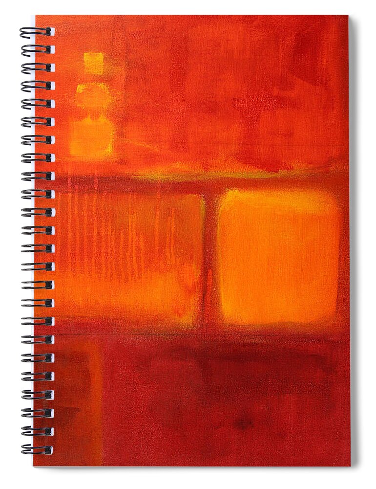 Red Spiral Notebook featuring the painting Color Study Red by Nancy Merkle