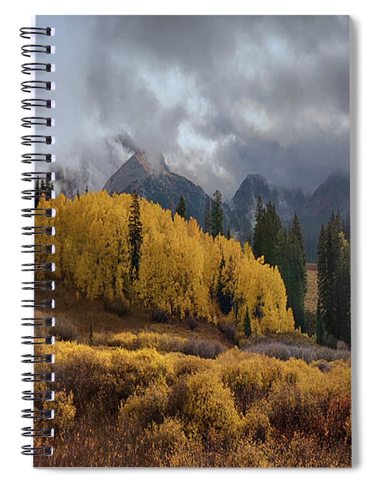 Colorado Fall Colors Spiral Notebook featuring the digital art Colorado Fall Colors 2 by OLena Art by Lena Owens - Vibrant DESIGN