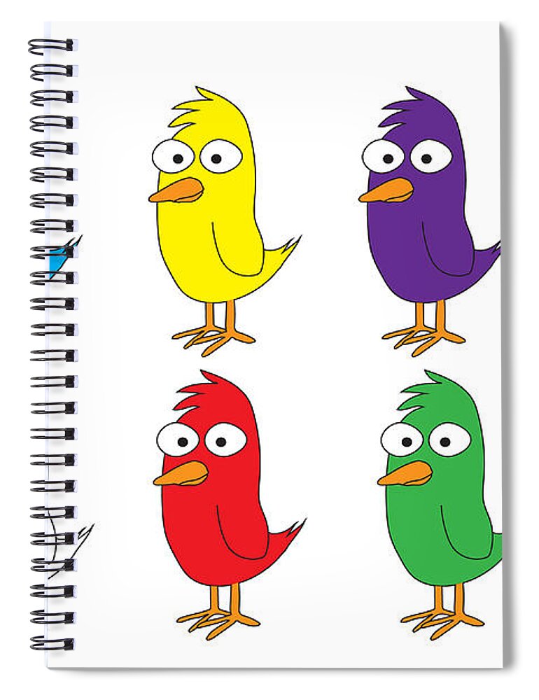 Chick Spiral Notebook featuring the photograph Colored Chickens by Karen Foley
