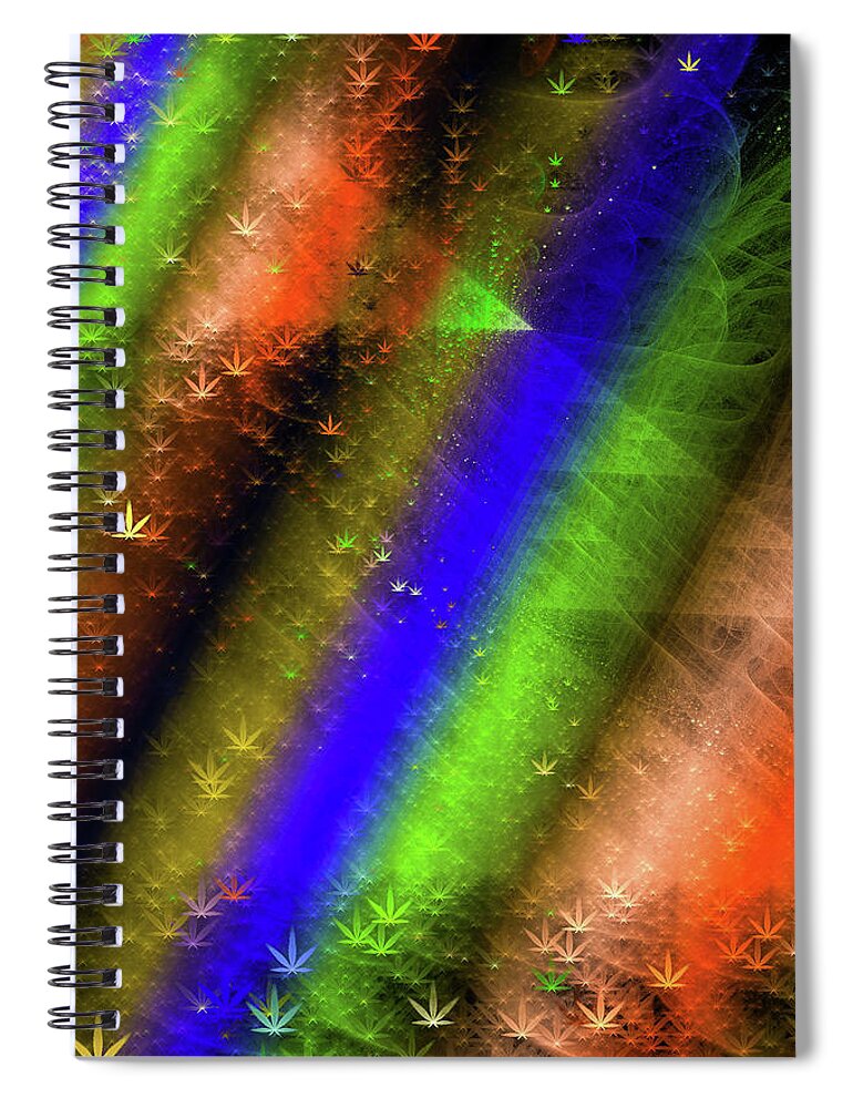 Weed Art Spiral Notebook featuring the digital art Colorful abstract Weed Art by Matthias Hauser