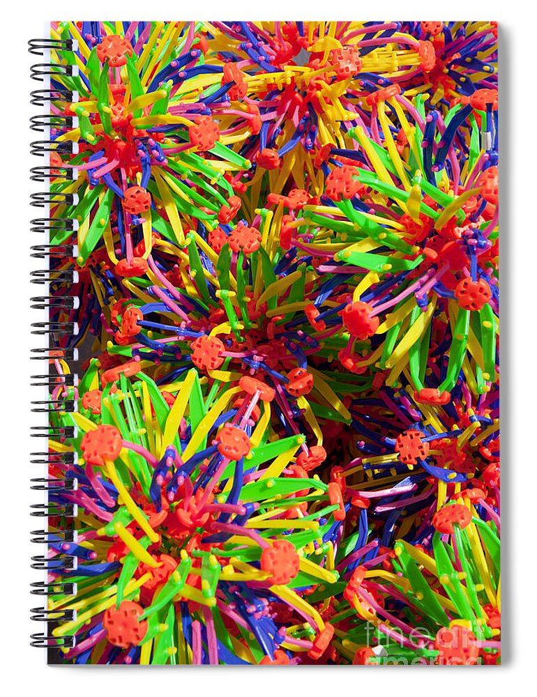 Colorful Spiral Notebook featuring the photograph Colorful ball toys by Anthony Totah