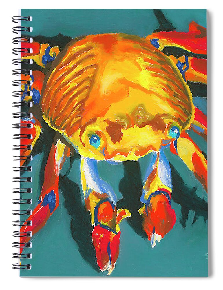 Crab Spiral Notebook featuring the painting Colorful Crab II by Stephen Anderson