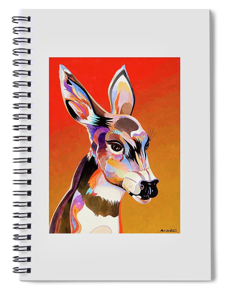 Animal Art Spiral Notebook featuring the painting Colorful Doe by Bob Coonts