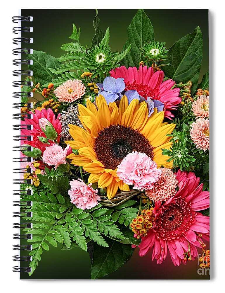 Flower Spiral Notebook featuring the photograph Colorful Flower Arrangement by Gabriele Pomykaj